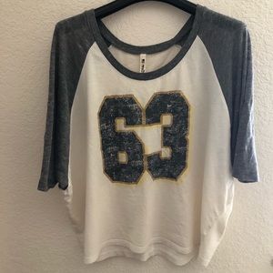 Batwing 3/4 sleeve baseball tee